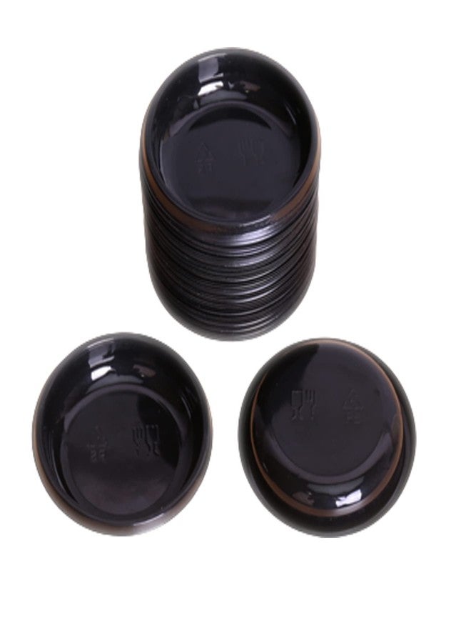 MGGi 100 Pack Round Sauce Dishes, Mini Disposable Dipping Plates for Dessert, Soup, Soy Sauce, Seasoning, Appetizers - Black, MG20220326 - Image 1