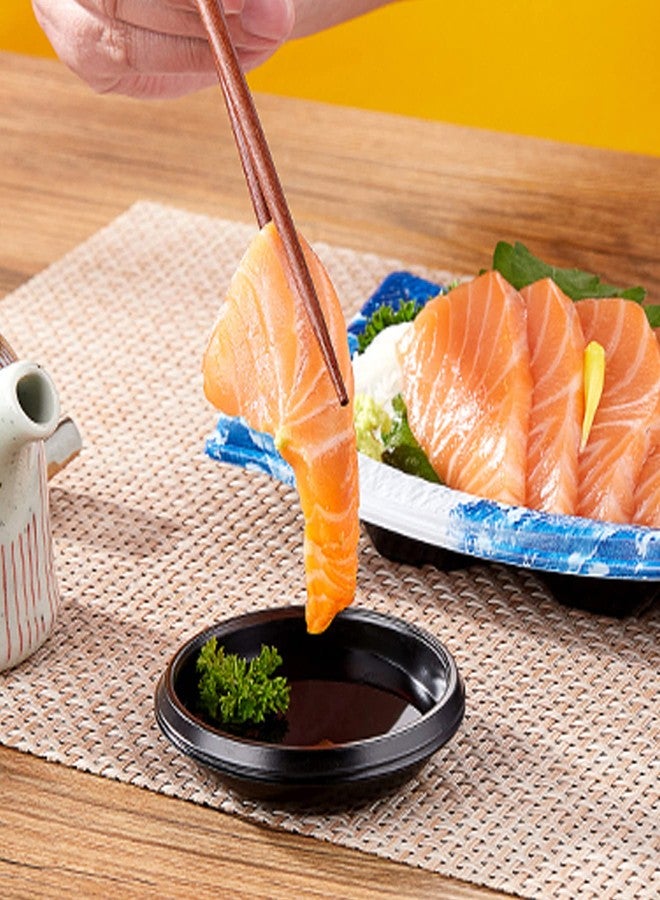 MGGi 100 Pack Round Sauce Dishes, Mini Disposable Dipping Plates for Dessert, Soup, Soy Sauce, Seasoning, Appetizers - Black, MG20220326 - Image 2