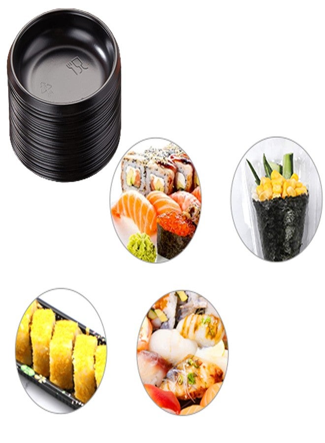 MGGi 100 Pack Round Sauce Dishes, Mini Disposable Dipping Plates for Dessert, Soup, Soy Sauce, Seasoning, Appetizers - Black, MG20220326 - Image 4