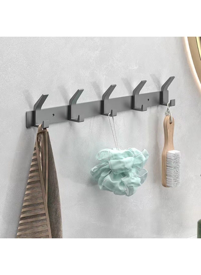 HOMESTAR رف أبواب متعدد الاستخدامات مع 6 خطافات، شماعة معاطف فوق الباب، خلف الحمام وغرفة النوم، شماعة معاطف ومناشف، رف معاطف للمناشف والملابس باللون الأبيض - Image 4