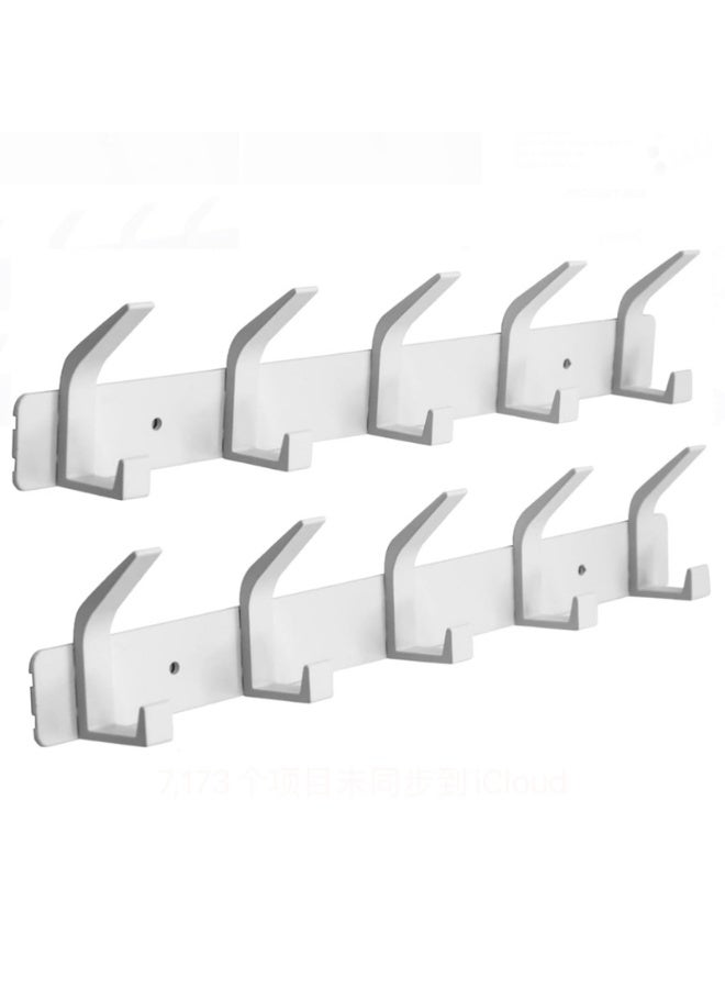 HOMESTAR رف أبواب متعدد الاستخدامات مع 6 خطافات، شماعة معاطف فوق الباب، خلف الحمام وغرفة النوم، شماعة معاطف ومناشف، رف معاطف للمناشف والملابس باللون الأبيض - Image 2