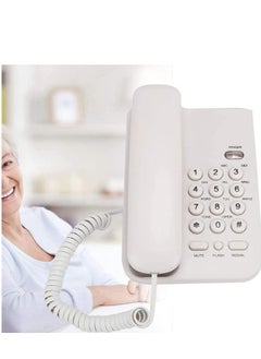 SYOSI Landline Corded Telephone, No AC Power Required Wired, Retro Classical , Big Button for Hotel Home Office, for KX T3026CID Basic(White)  - Image 1