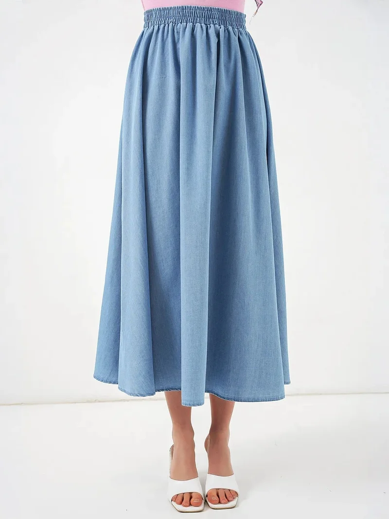 بيغ دارت BDART High Waist A-Line Denim Maxi Skirt