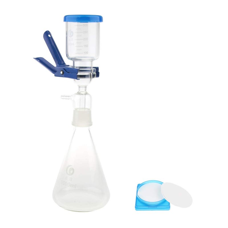 klarako 1000ml Filtration Apparatus Vacuum Unit with Clamp & 50pcs Nitrocellulose Water Filter Membranes 0.22um - Image 1
