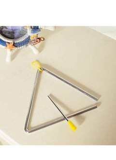SYOSI Musical Steel Triangle Percussion Instrument with Striker for Adults Kids Steel Triangle Dinner Bell Small Instruments with Striker 8 Inch  - Image 5