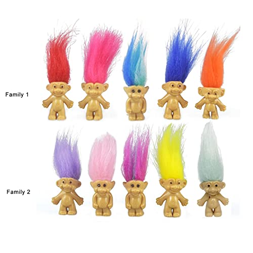 Yintlilocn Mini Troll Dolls PVC Vintage Action Figures Cake Toppers Chromatic Adorable Cute Little Guys Collection School Project Arts Crafts Party Favors 20packA - Image 5