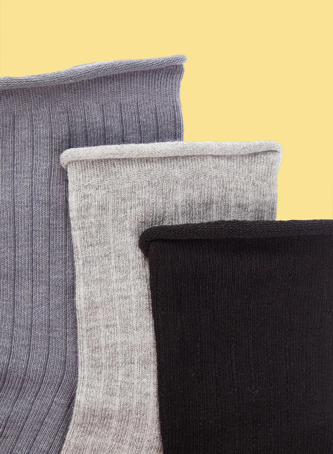 trendyol 3-Pack Multi Color Cotton Knitted Socket Socks - Image 1