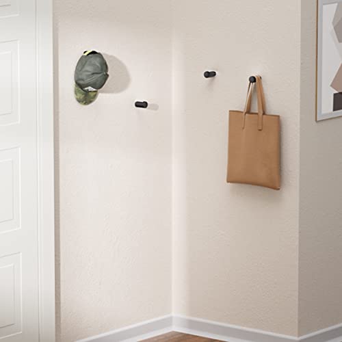COCOYA 4Pack Metal Wall Hooks, Minimalist Coat Hooks Matte Black Simple Modern Easy Install Wall Mount Heavy Duty Aluminum Mid Century Entryway Bathroom, for Hanging Hat Purses Backpack Towel - Image 2