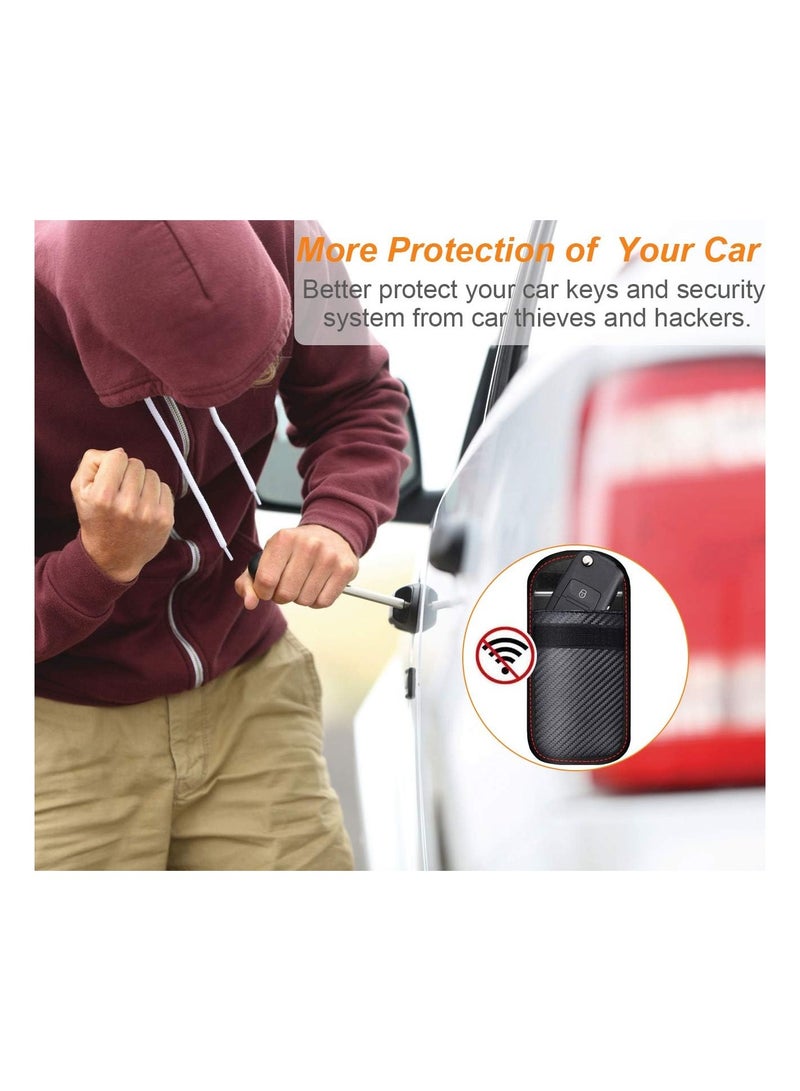 SOLARAE Upgraded Key Fob Faraday Bag - Premium Signal Blocking Protector for Car Security, Anti-Theft Pouch, Anti-Hacking Case, 3D Carbon Fiber Texture (2 Pack) - Image 5