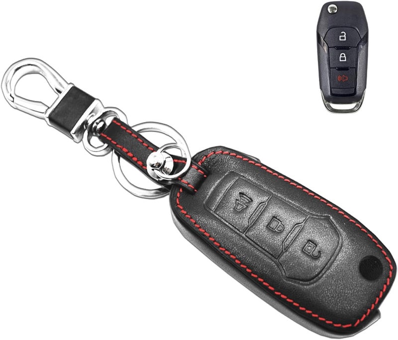 MECHCOS Leather Key Fob Cover for 2015-2019 Ford F-Series & 2016-2017 Explorer - Image 1