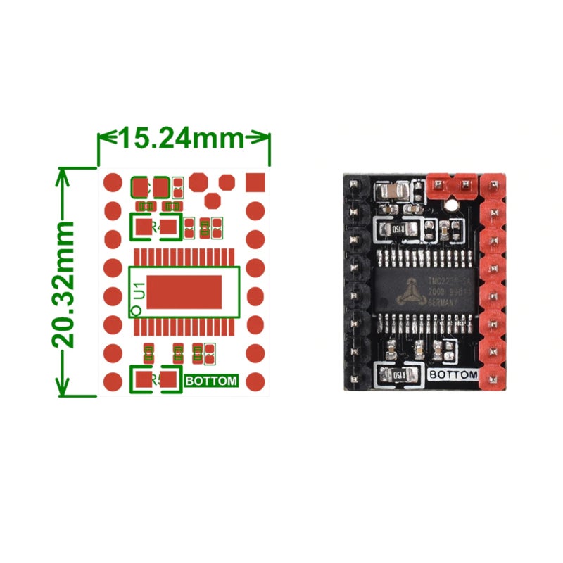 مجموعة محرك خطي Tmc2226: 4 قطع - تبديد حراري جيد، وضع هادئ، دعم وضع Uart لطابعات 3D، ومشاريع الذكاء الاصطناعي والتطبيقات اليدوية - Image 3
