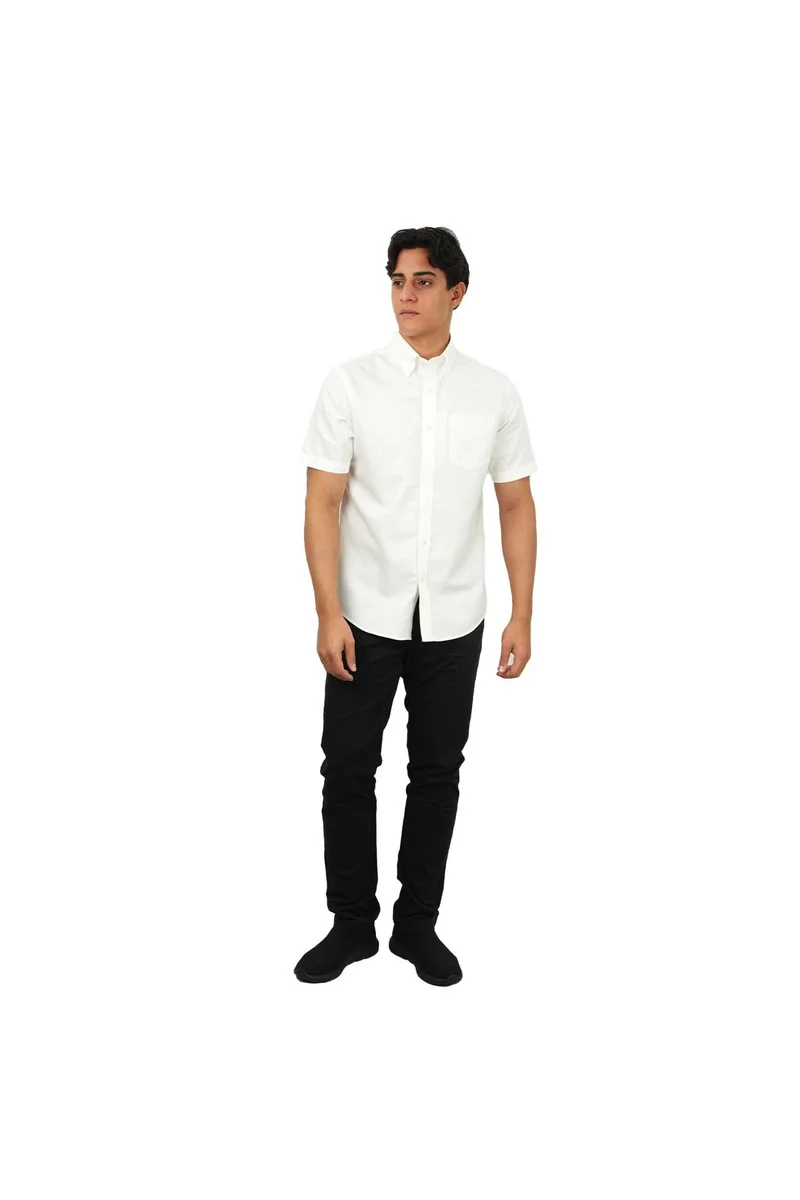جيوردانو قميص رجالي أبيض قصير الأكمام