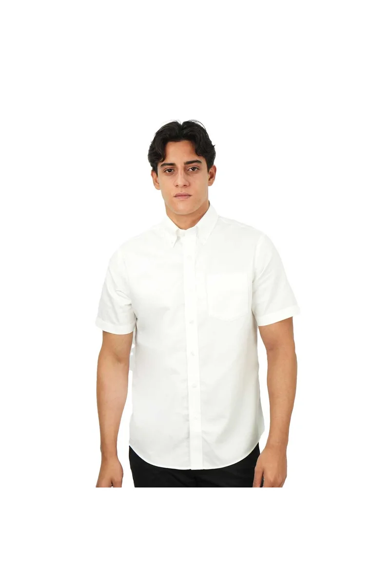 جيوردانو قميص رجالي أبيض قصير الأكمام