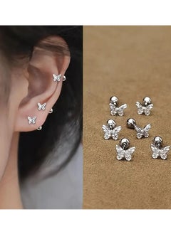 Home Clearance Sale 1pair Exquisite Small Hollow Bow Earring Studs for Women, Fashionable and Fresh, Versatile Screw-on Earrings, Autumn Party Jewelry Gift  - Image 2