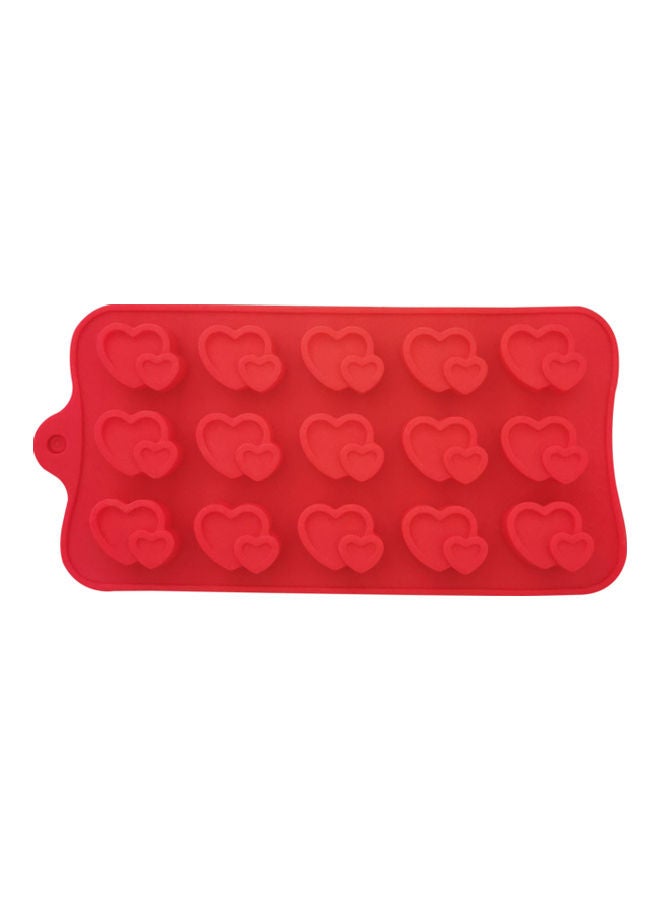 نيبمينينت قالب شوكولاتة على شكل قلب من 15 تجويفا أحمر 20x10سم - Image 1