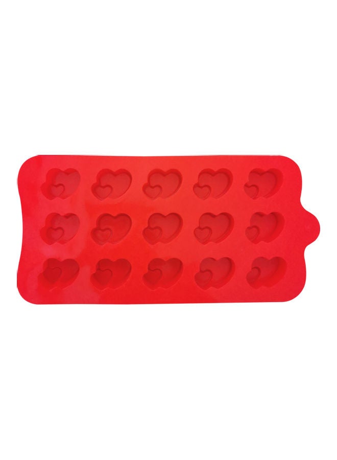 نيبمينينت قالب شوكولاتة على شكل قلب من 15 تجويفا أحمر 20x10سم - Image 3
