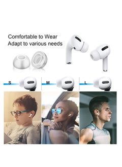 SYOSI أطراف أذن بديلة من السيليكون متوافقة مع Airpods Pro، تناسب علبة الشحن، أطراف أذن مضادة للانزلاق وتقلل الضوضاء، سماعات أذن بيضاء مع صندوق تخزين محمول 6 أزواج (S/M/L)  - Image 2