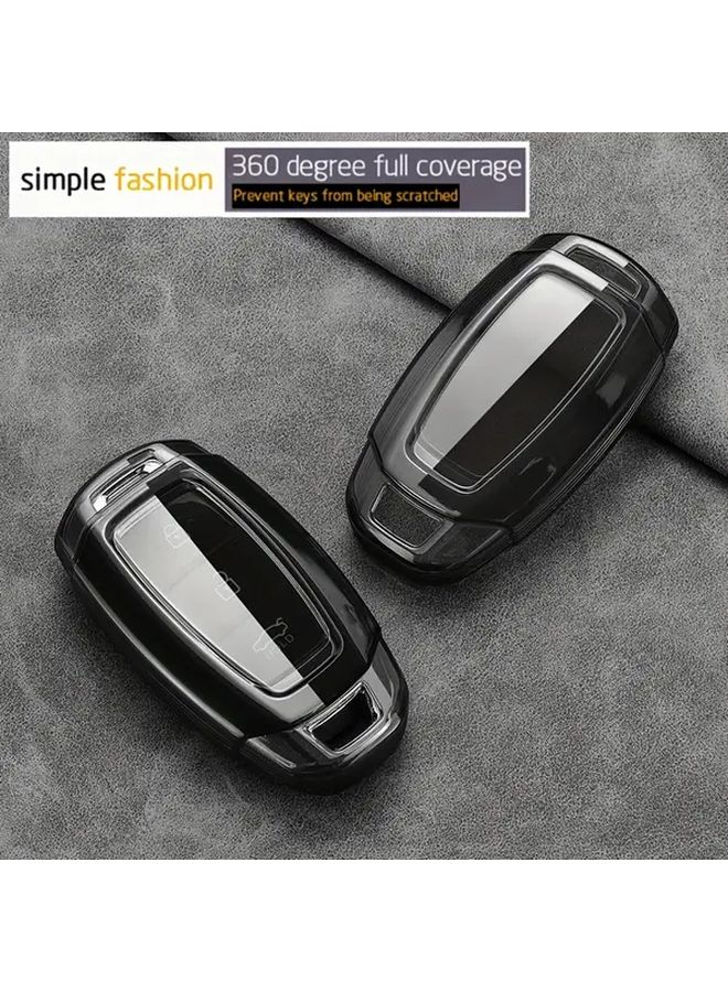 Full Protection Through Black Car Key Cover Remote Control Shell Fashionable Simple Business Keychain - Image 4