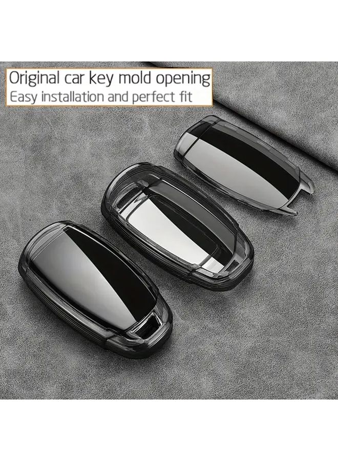 Full Protection Through Black Car Key Cover Remote Control Shell Fashionable Simple Business Keychain - Image 3