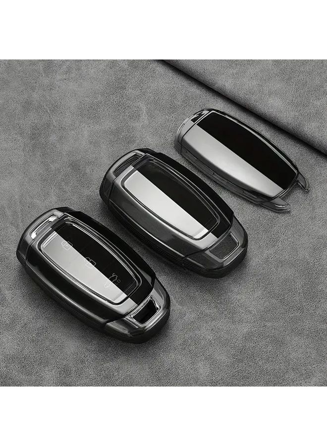 Full Protection Through Black Car Key Cover Remote Control Shell Fashionable Simple Business Keychain - Image 1
