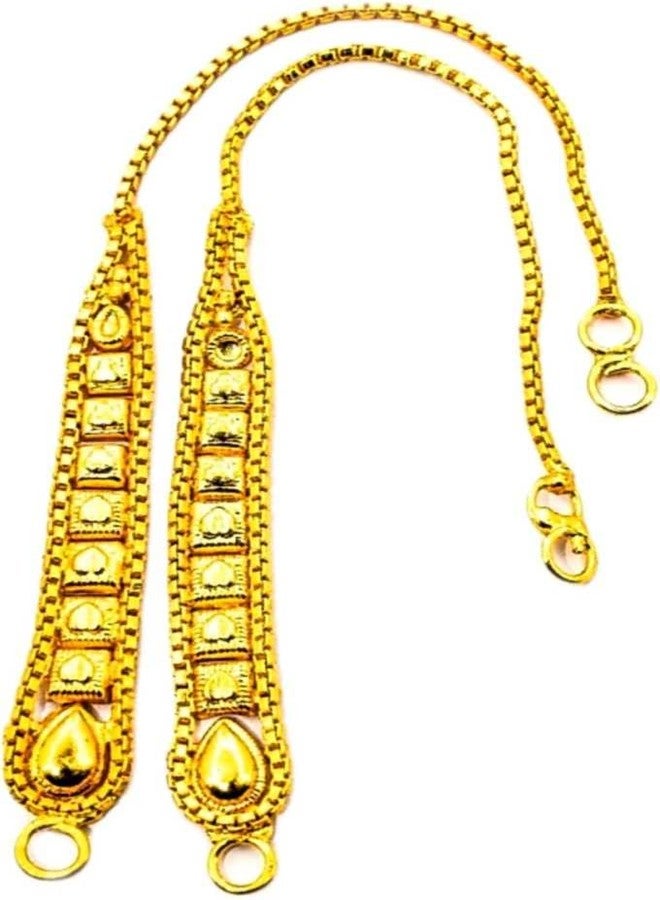 Bhumi Creation Ear Chain Gold Polished 22K Women & Girl Metal Ear Thread - Image 1
