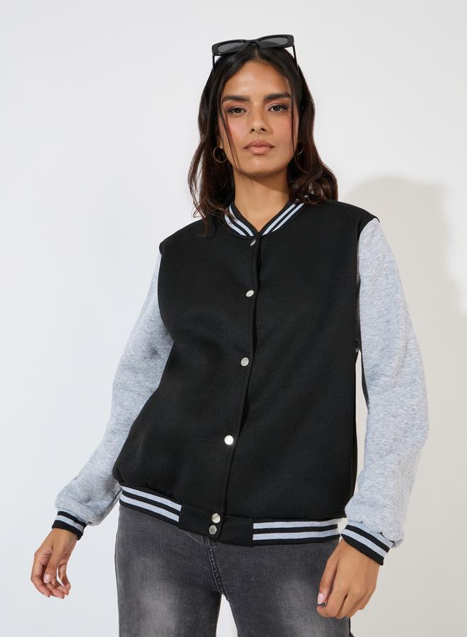Styli Oversized Longline Varsity Bomber Jacket  - Image 3
