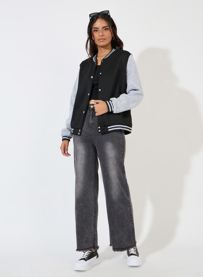 Styli Oversized Longline Varsity Bomber Jacket  - Image 4