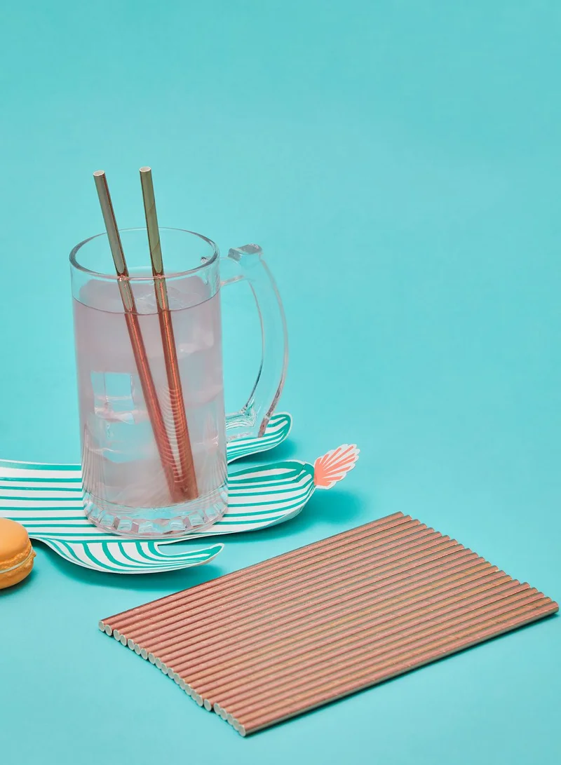 Meri Meri Rose Gold Party Straws 24 Pack