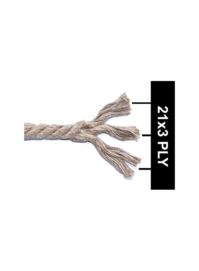 The Bros Natural Jute Twine Hemp Rope 12mm x 2meter, 3ply Durable Jute Twine Heavy Duty for Crafts, Brown, JR4907 - Image 3