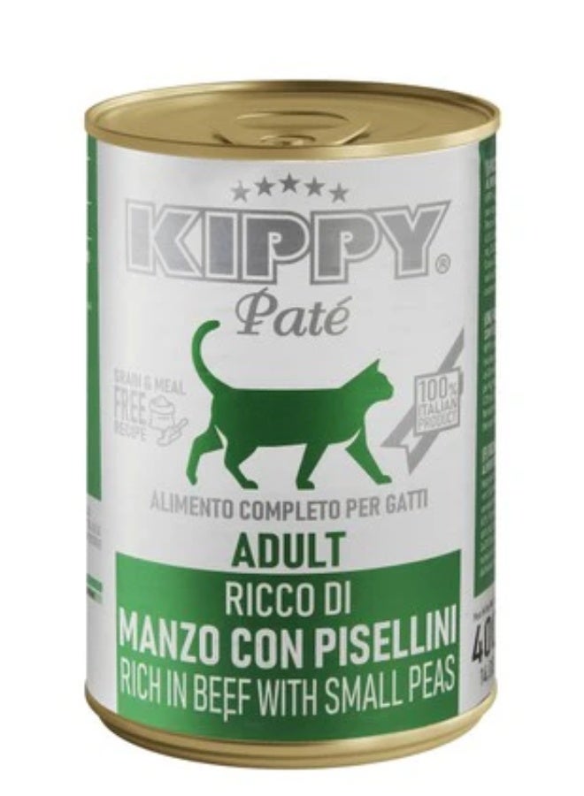كيبي بيت كيبي باتيه طعام قطط رطب للبالغين باللحم البقري والبازلاء – منتج إيطالي 100% خالي من الحبوب، 400 جمكيبي باتيه طعام قطط رطب للبالغين باللحم البقري والبازلاء – منتج إيطالي 100% خالي من الحبوب، 400 جم