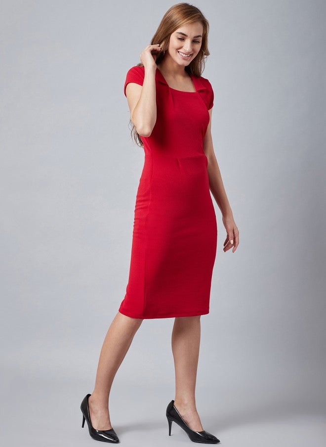 Athena فستان ضيق أحمر للسيدات - Image 5