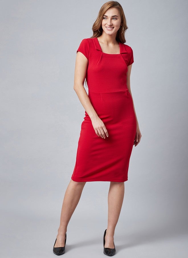 Athena فستان ضيق أحمر للسيدات - Image 1