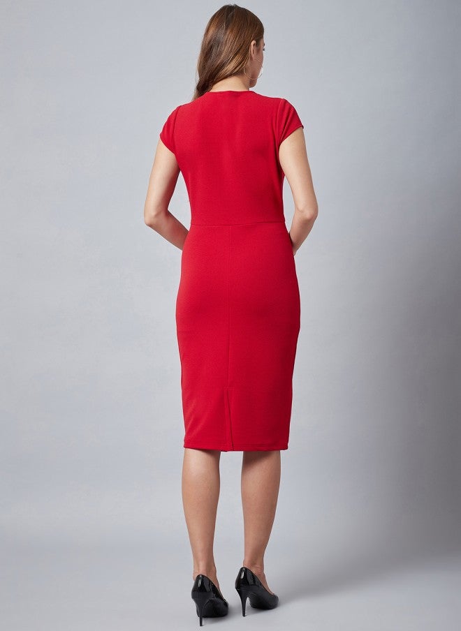 Athena فستان ضيق أحمر للسيدات - Image 4