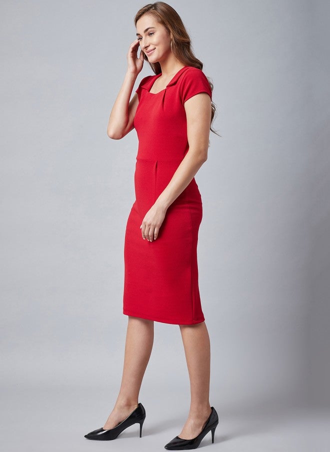 Athena فستان ضيق أحمر للسيدات - Image 3