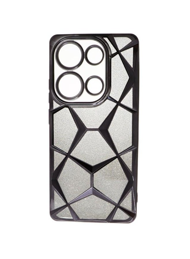 Plastic Back Cover For Xiaomi Redmi Note 13 Pro, Black - Image 1