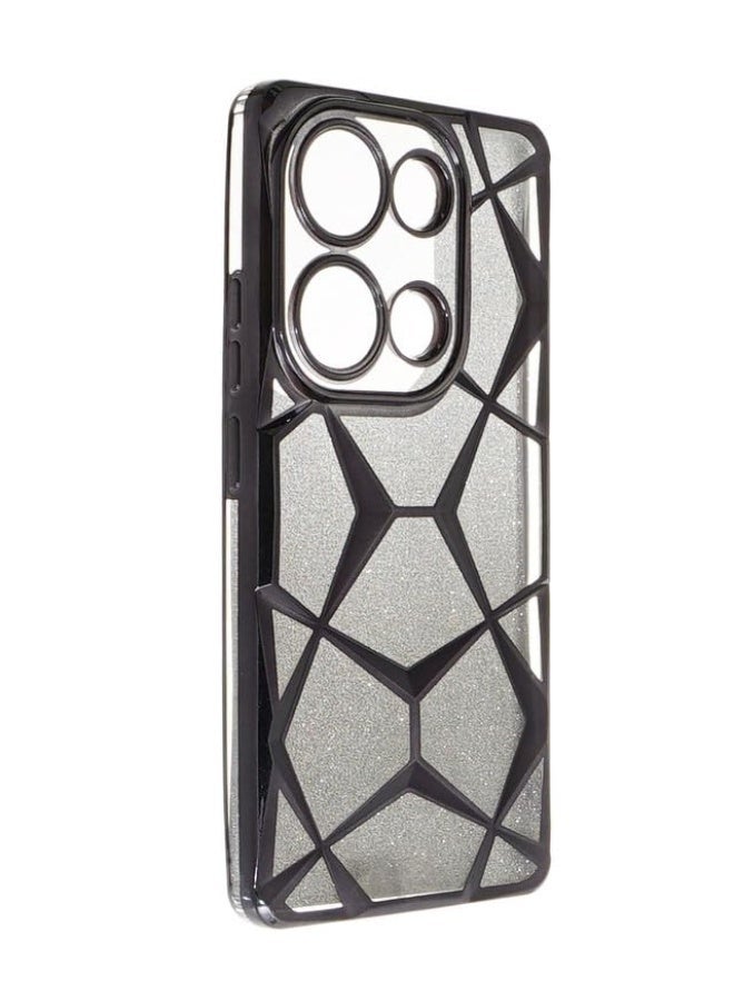 Plastic Back Cover For Xiaomi Redmi Note 13 Pro, Black - Image 2