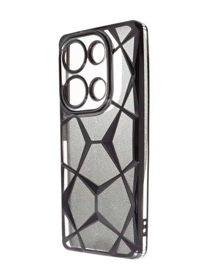 Plastic Back Cover For Xiaomi Redmi Note 13 Pro, Black - Image 3