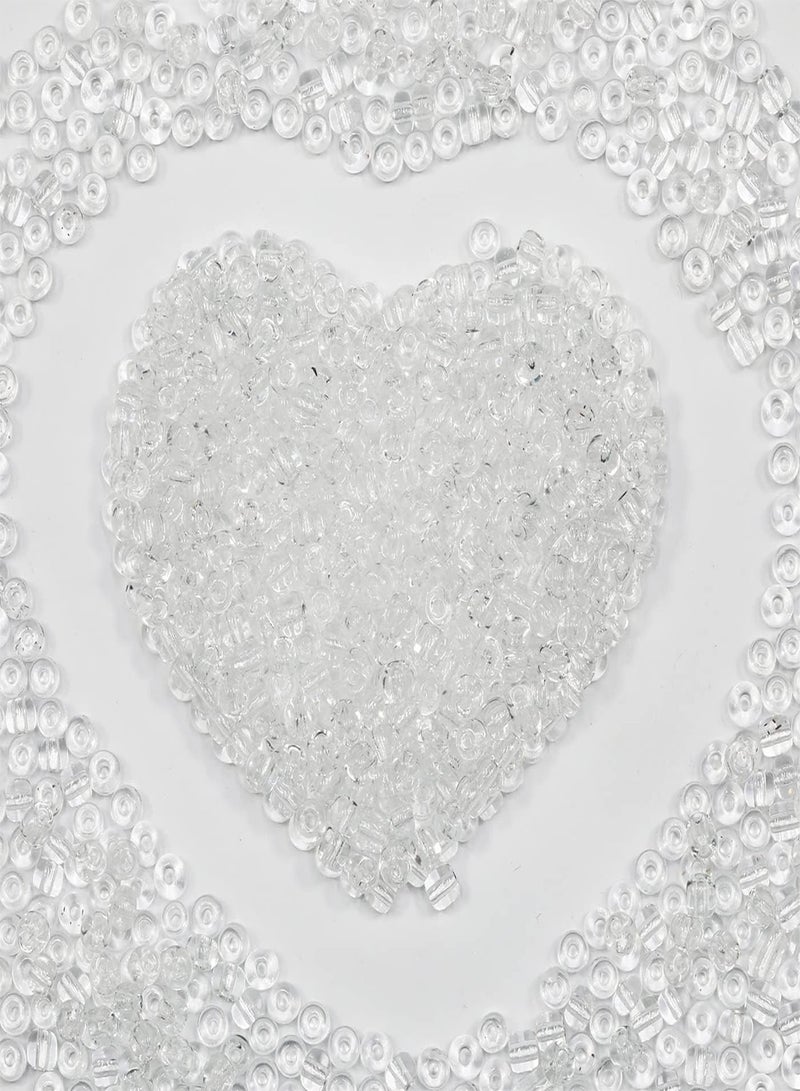 GGOOT Bulk 4mm Transparent Seed Beads for Jewelry Making 110 Grams About 160pcs,6/0 Glass Craft Beads for Making Earrings, Bracelets, Pendants, Waist Jewelry, DIY Handmade Seed Beads ( Transparent  - Image 1