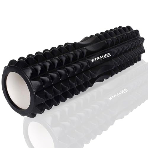 Strauss Grid Foam Roller, 33 cm, (Black) - Image 1