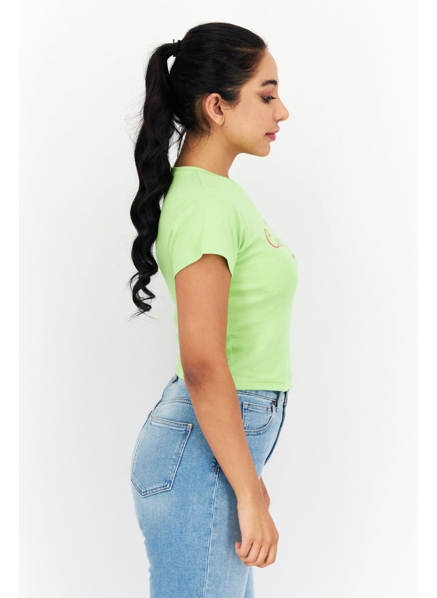 Women Crew Neck Short Sleeves Printed T-Shirt, Lime - pzsku/ZB6F83A03882AC5A4AD86Z/45/_/1728397101/6be1b128-5ef1-4fea-a395-d69bec386f8c