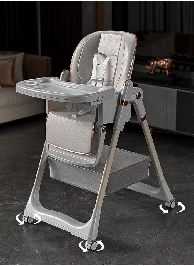 kiddoz Dining Baby High Chair - Grey  - Image 4