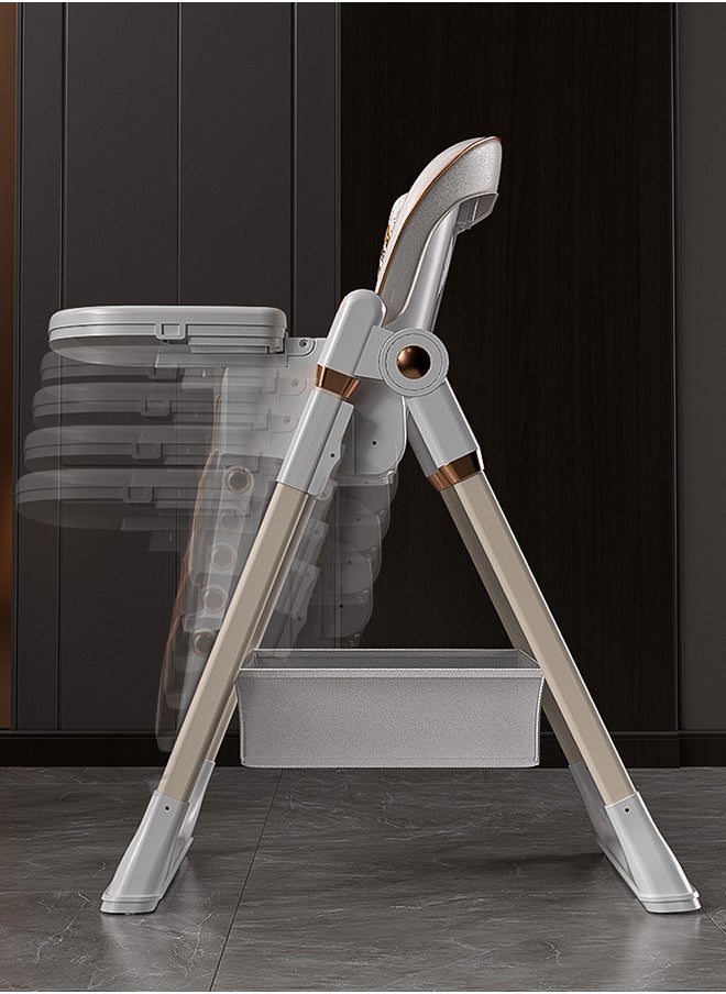 kiddoz Dining Baby High Chair - Grey  - Image 5
