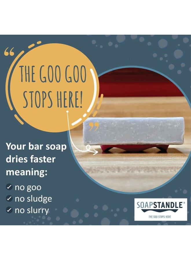 SoapStandle Bar Soap Gripper | No Goo or Mess Soap Holder for Bath and Showers | Non Slip Quick Dry Bar Soap Holder | Bathroom Accessories, Pink - 2-Pack - Image 2