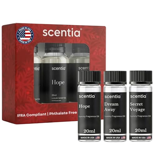 Scentia Designer Inspired Aromatherapy Diffuser Oil Collection Set Hope Dream Away Secret Voyage Essential Oil Blend Luxury Fragrance Oils 3x20ml Discovery Made in USA - Image 1