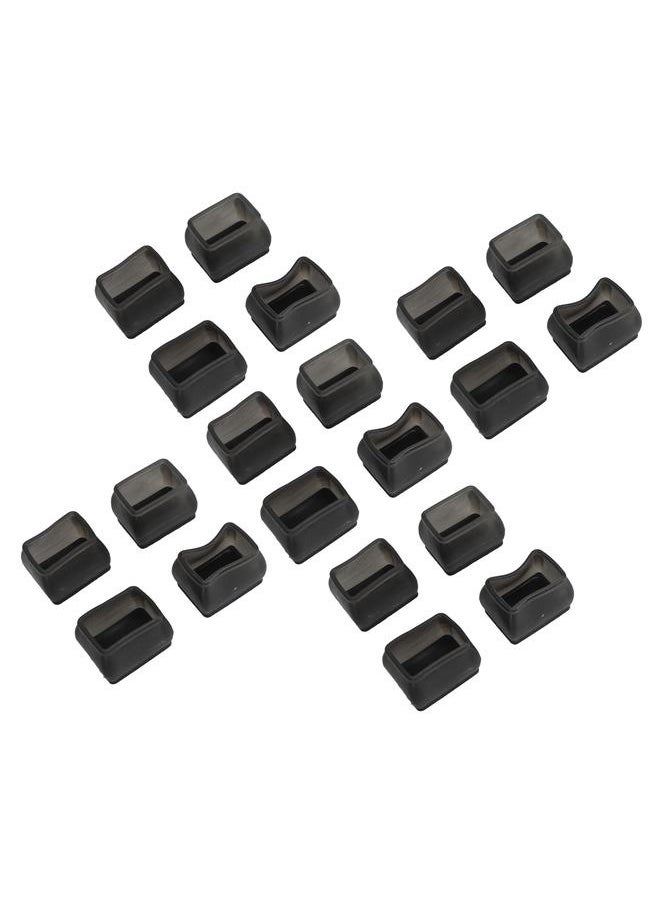 NIBEMINENT - 20 Pcs Chair Leg Floor Protector Rectangular Transparent Black Felt Mat Scratch Proof Reduce Noise Table Leg Cover S - Image 1
