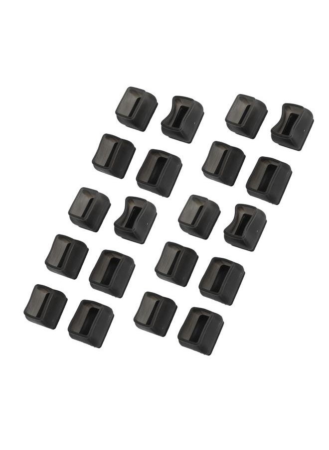 NIBEMINENT - 20 Pcs Chair Leg Floor Protector Rectangular Transparent Black Felt Mat Scratch Proof Reduce Noise Table Leg Cover S - Image 1