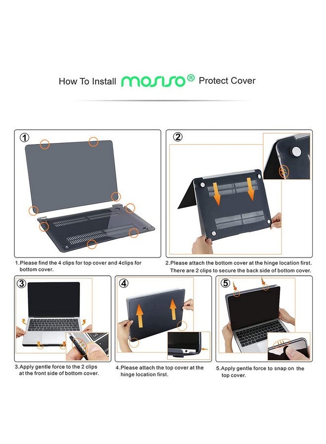 موسيسو حافظة موسيسو متوافقة مع ماك بوك اير 13 بوصة 2022، إصدار 2021-2018 A2337 M1 A2179 A1932، غلاف بلاستيكي صلب وغطاء لوحة مفاتيح وغطاء شاشة وحقيبة تخزين لجهاز ماك بوك اير 13.3 بوصة، أسود - Image 3