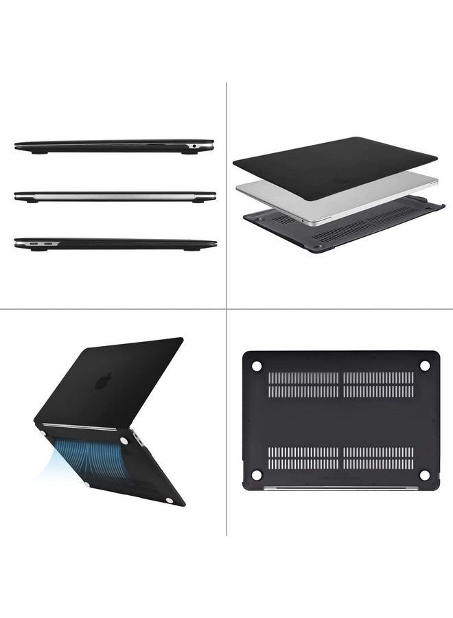 موسيسو حافظة موسيسو متوافقة مع ماك بوك اير 13 بوصة 2022، إصدار 2021-2018 A2337 M1 A2179 A1932، غلاف بلاستيكي صلب وغطاء لوحة مفاتيح وغطاء شاشة وحقيبة تخزين لجهاز ماك بوك اير 13.3 بوصة، أسود - Image 5