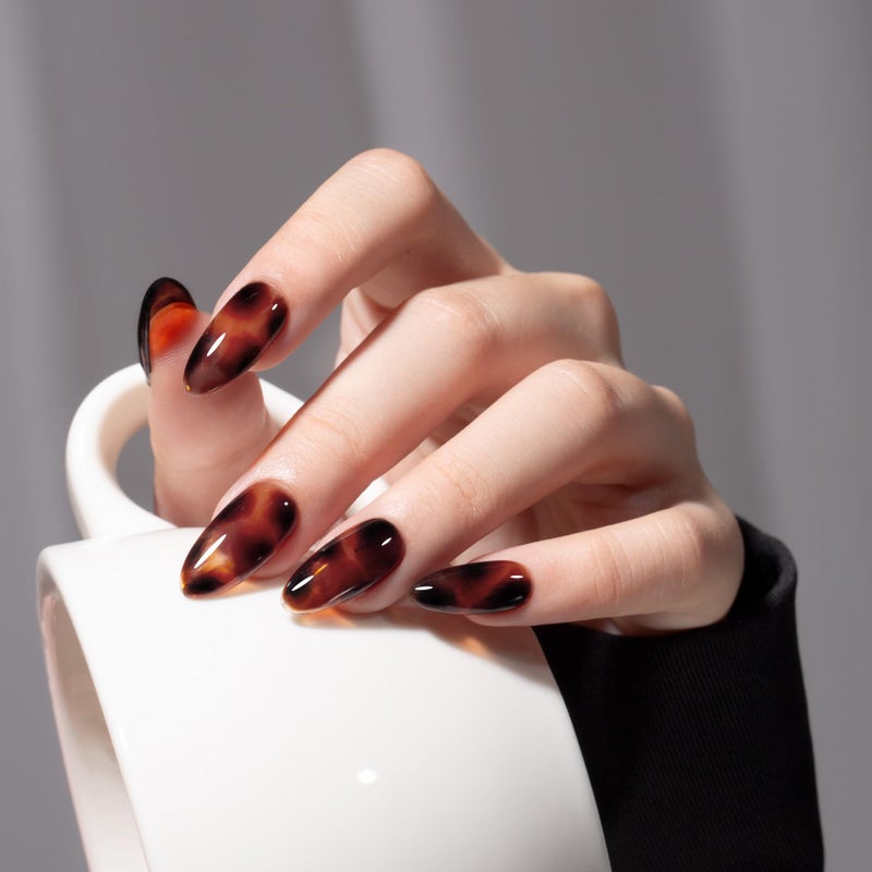 MAYCHAO 15ML Jelly Sheer Tortoise Gel Nail Polish 1Pc Transparent Hot Cocoa Amber Gel Polish Soak Off UV LED Translucent Nail Polish Nail Art Starter Manicure Salon DIY at Home, 0.5 OZ - Image 4