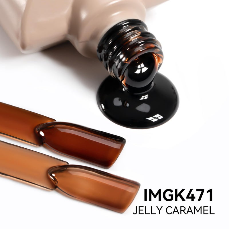 MAYCHAO 15ML Jelly Sheer Tortoise Gel Nail Polish 1Pc Transparent Hot Cocoa Amber Gel Polish Soak Off UV LED Translucent Nail Polish Nail Art Starter Manicure Salon DIY at Home, 0.5 OZ - Image 3